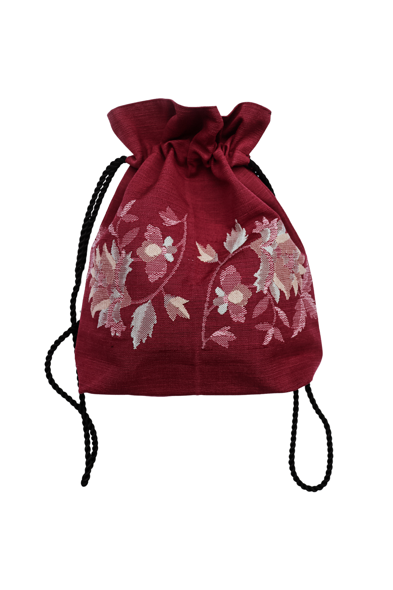 Purple Flower-Kinchaku bag