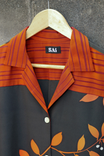 Load image into Gallery viewer, Women&#39;s Black &amp; Orange Kimono Shirts
