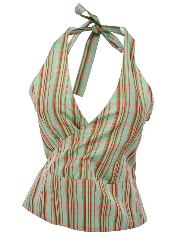 Halter Top- Orange & Green