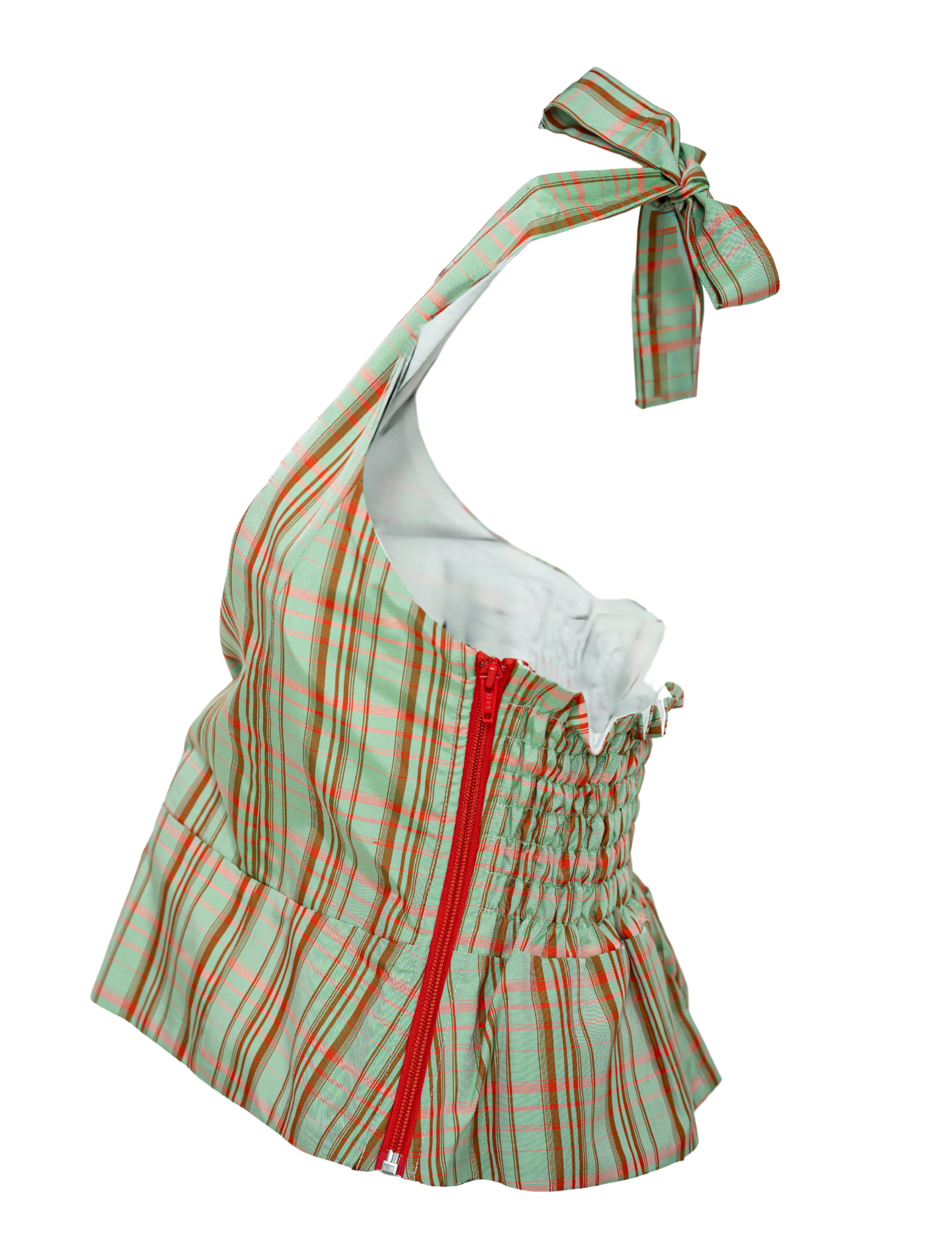 Halter Top- Orange & Green