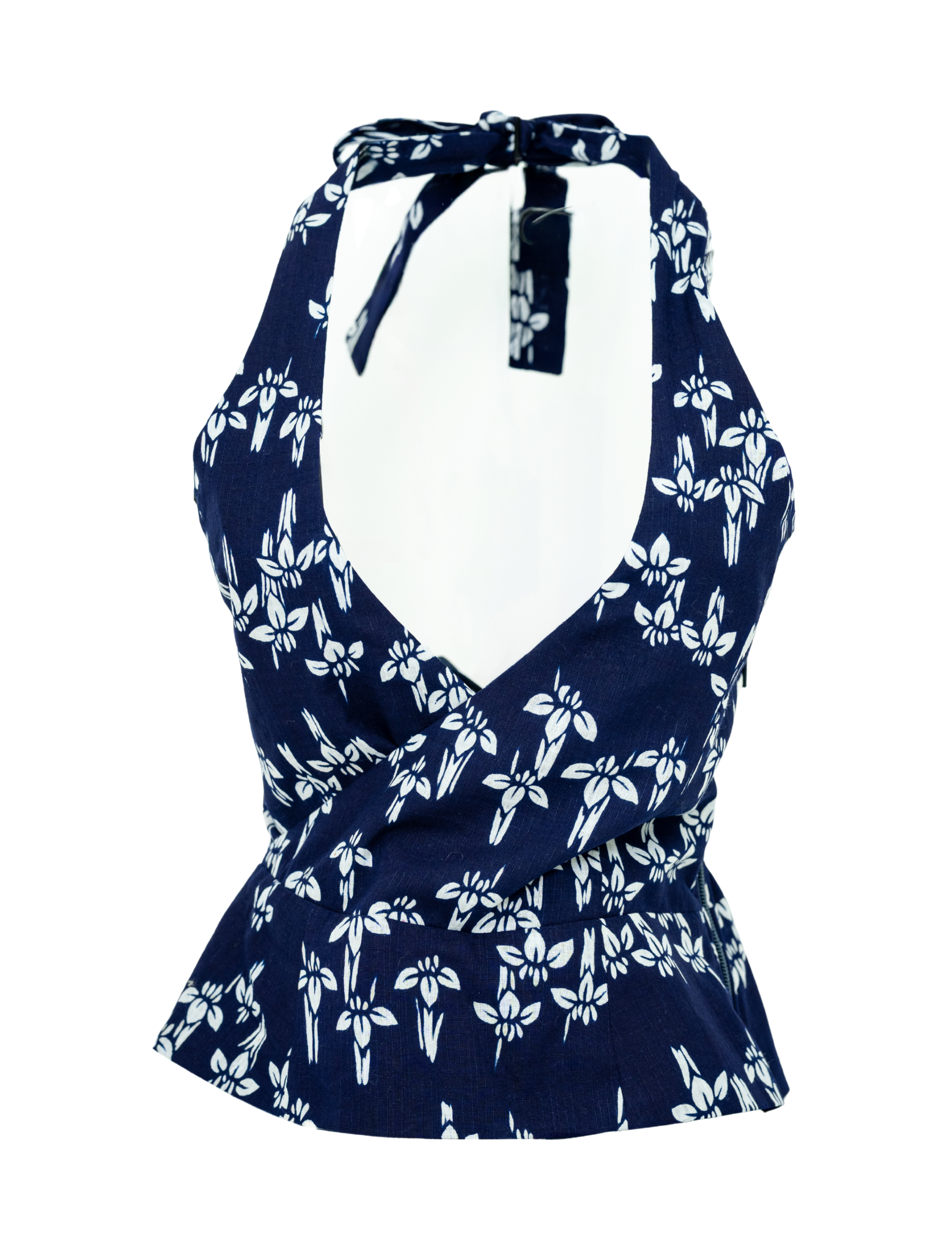 Halter Top – Navy Flower