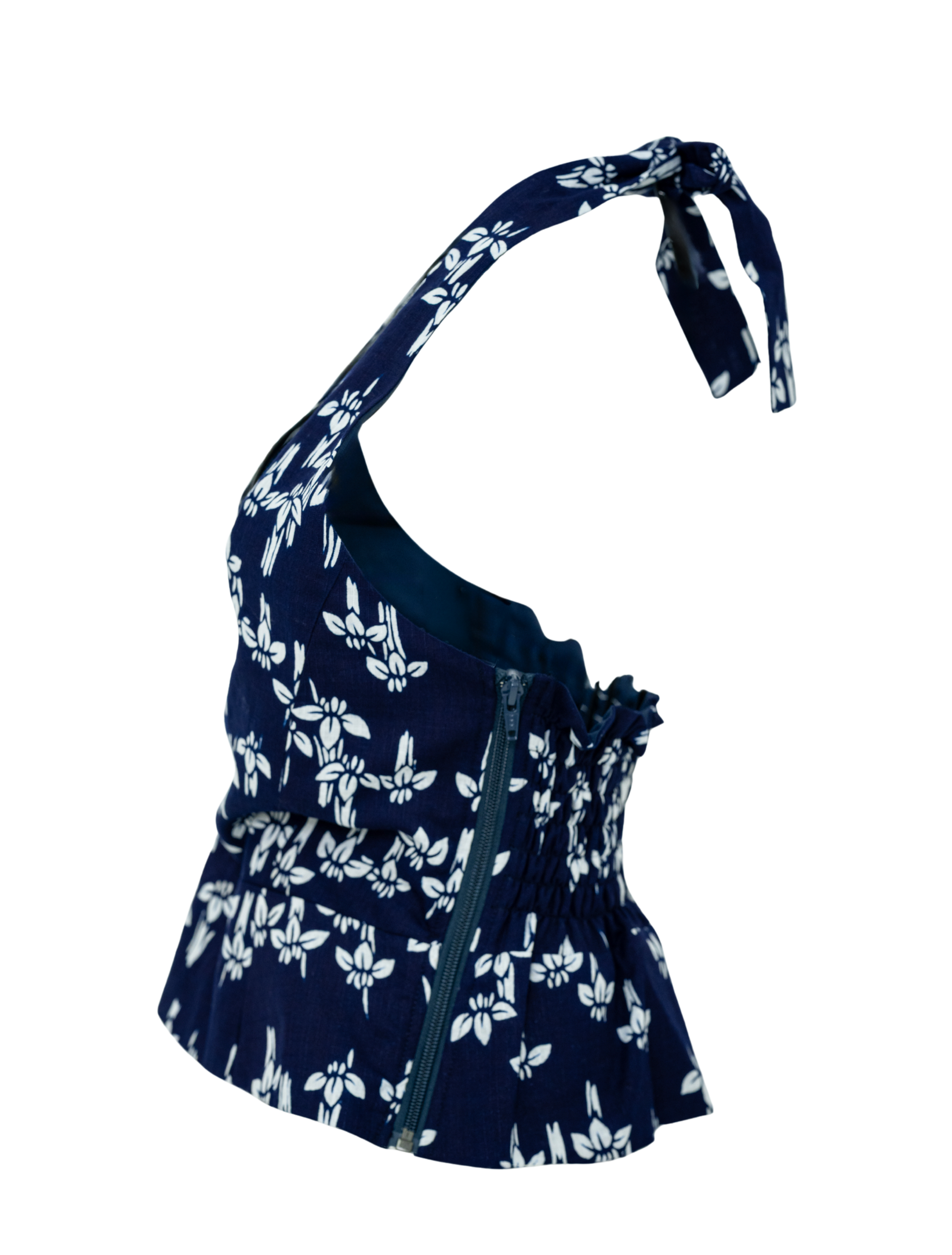 Halter Top – Navy Flower