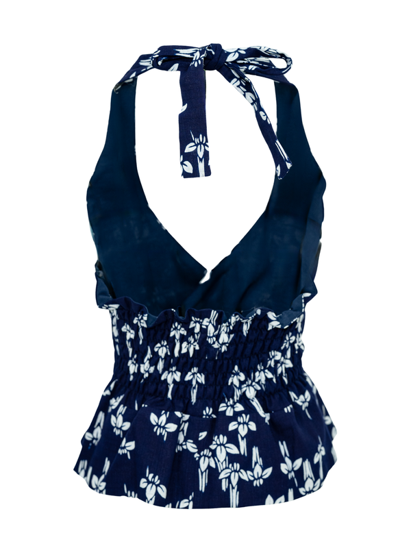 Halter Top – Navy Flower