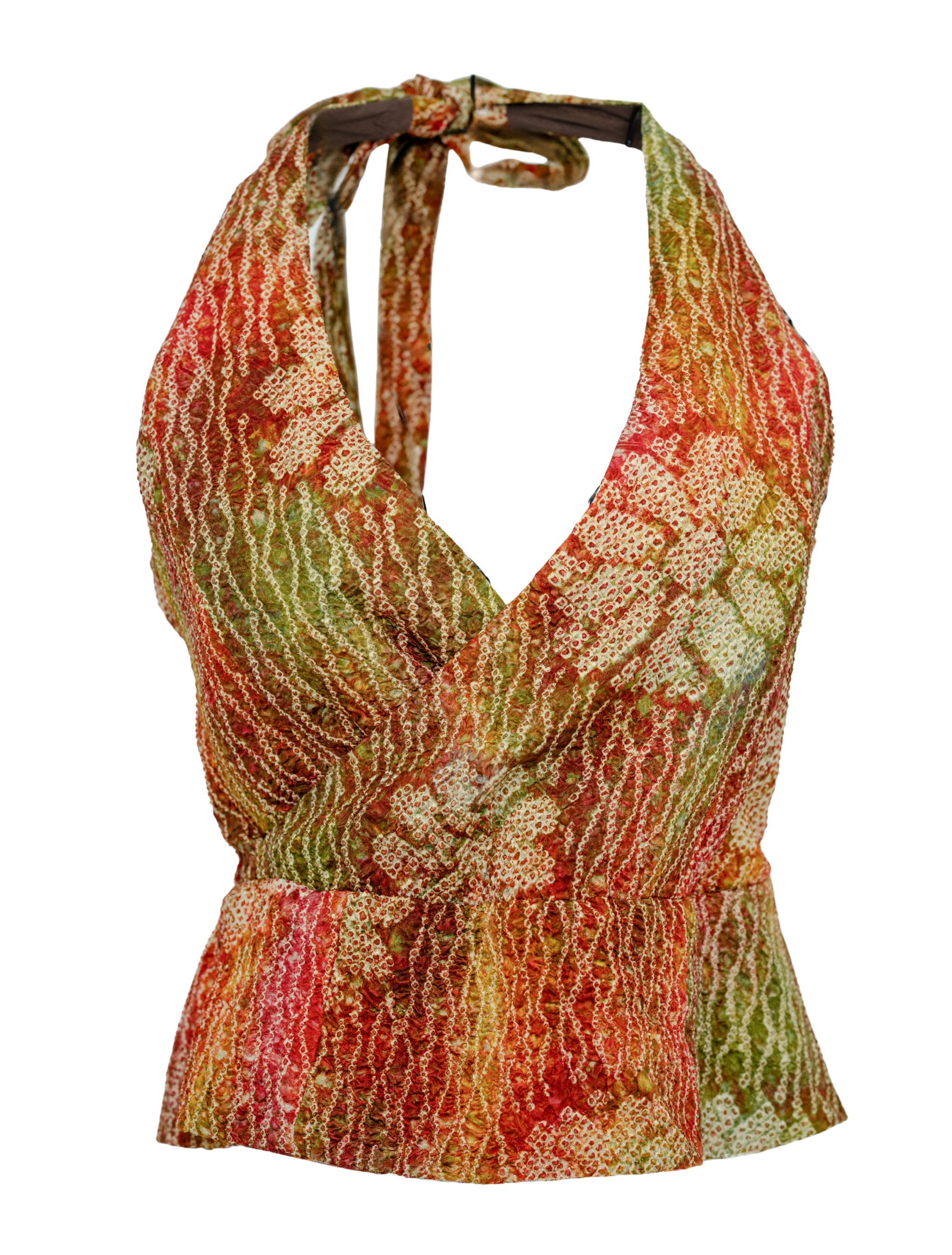 Halter Top-Green Tie-dye