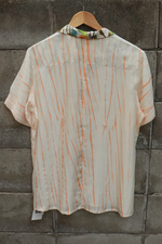 Load image into Gallery viewer, Women&#39;s Orange and Blue Kimono Shirts
