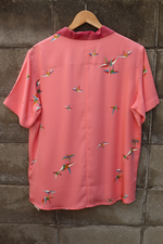画像をギャラリービューアに読み込む, Women&#39;s Pink Crane Kimono Shirts
