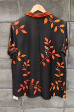 Load image into Gallery viewer, Women&#39;s Black &amp; Orange Kimono Shirts
