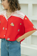 Load image into Gallery viewer, Women&#39;s Red Kimono Shirts

