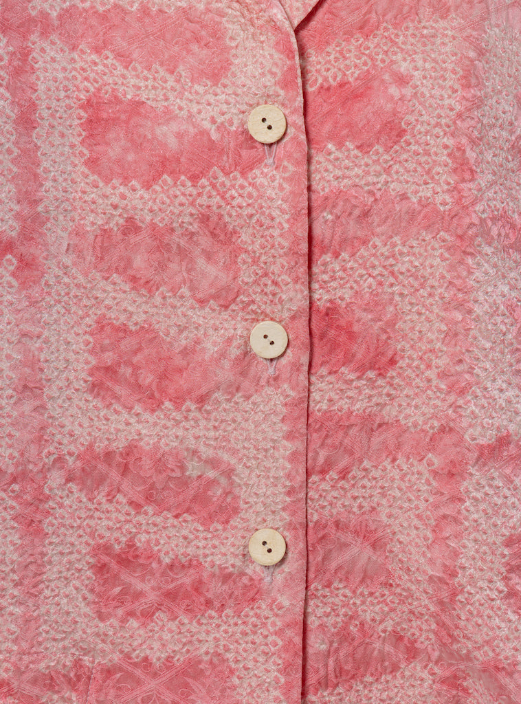 Baby Pink Shibori Crop Shirt