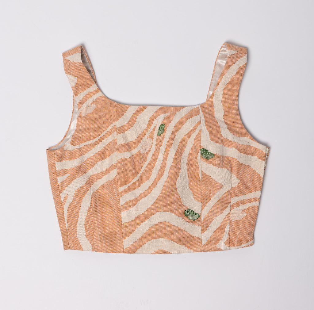 Salmon Pink Obi Bustier