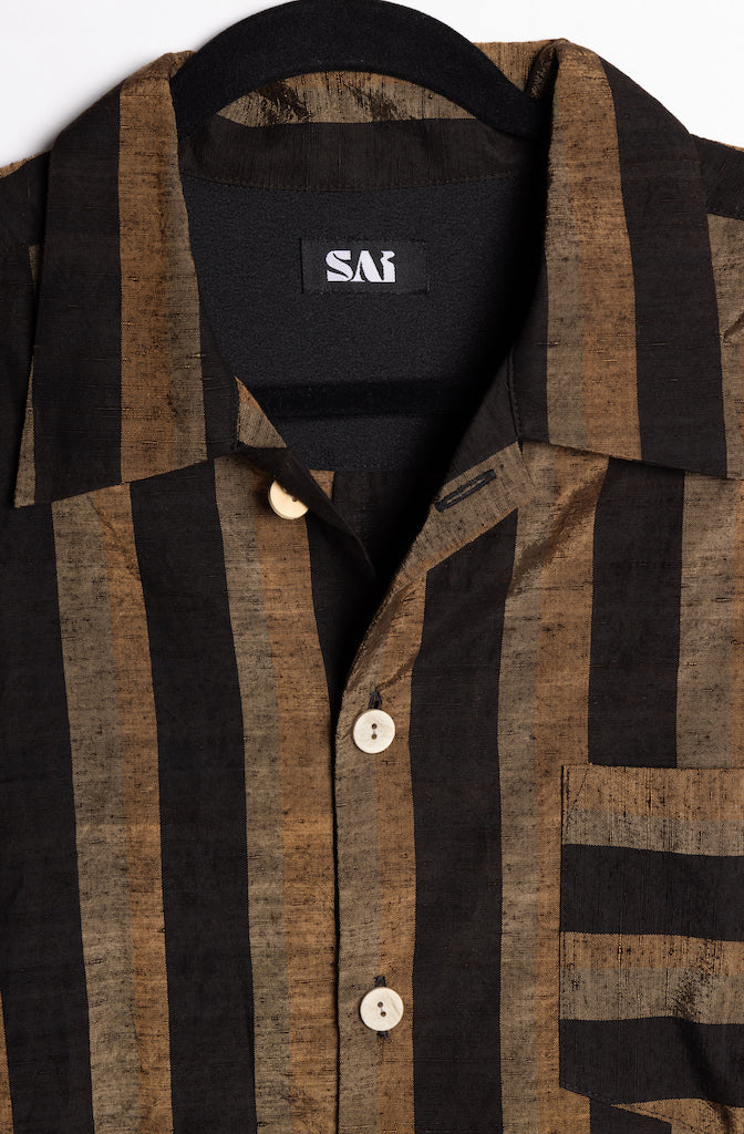 Black x Brown Kimono Shirts