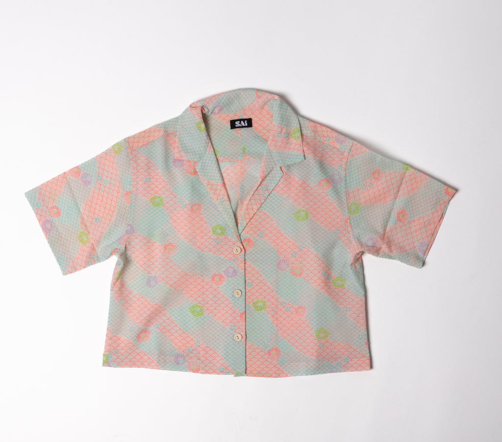 Pastel Wagara Crop Shirt