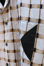 Load image into Gallery viewer, Beige gray Yukata shirts(Black pocket)
