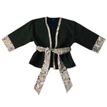 画像をギャラリービューアに読み込む, Black Flower-Kimono Jacket
