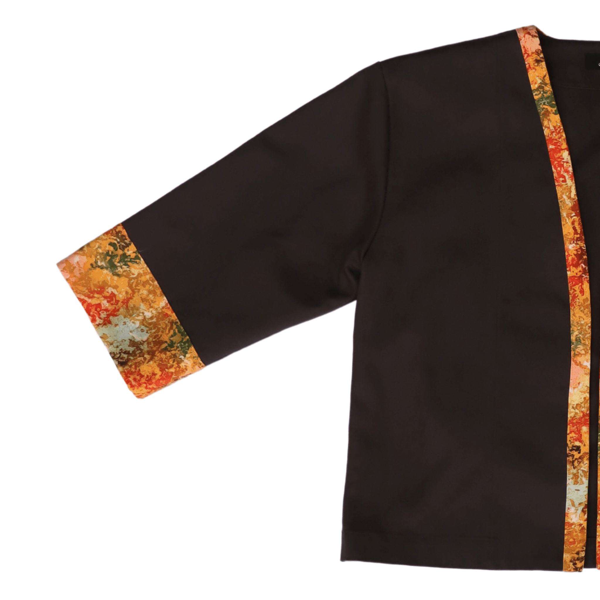 Black and Orange Japanese Kimono Jacket 