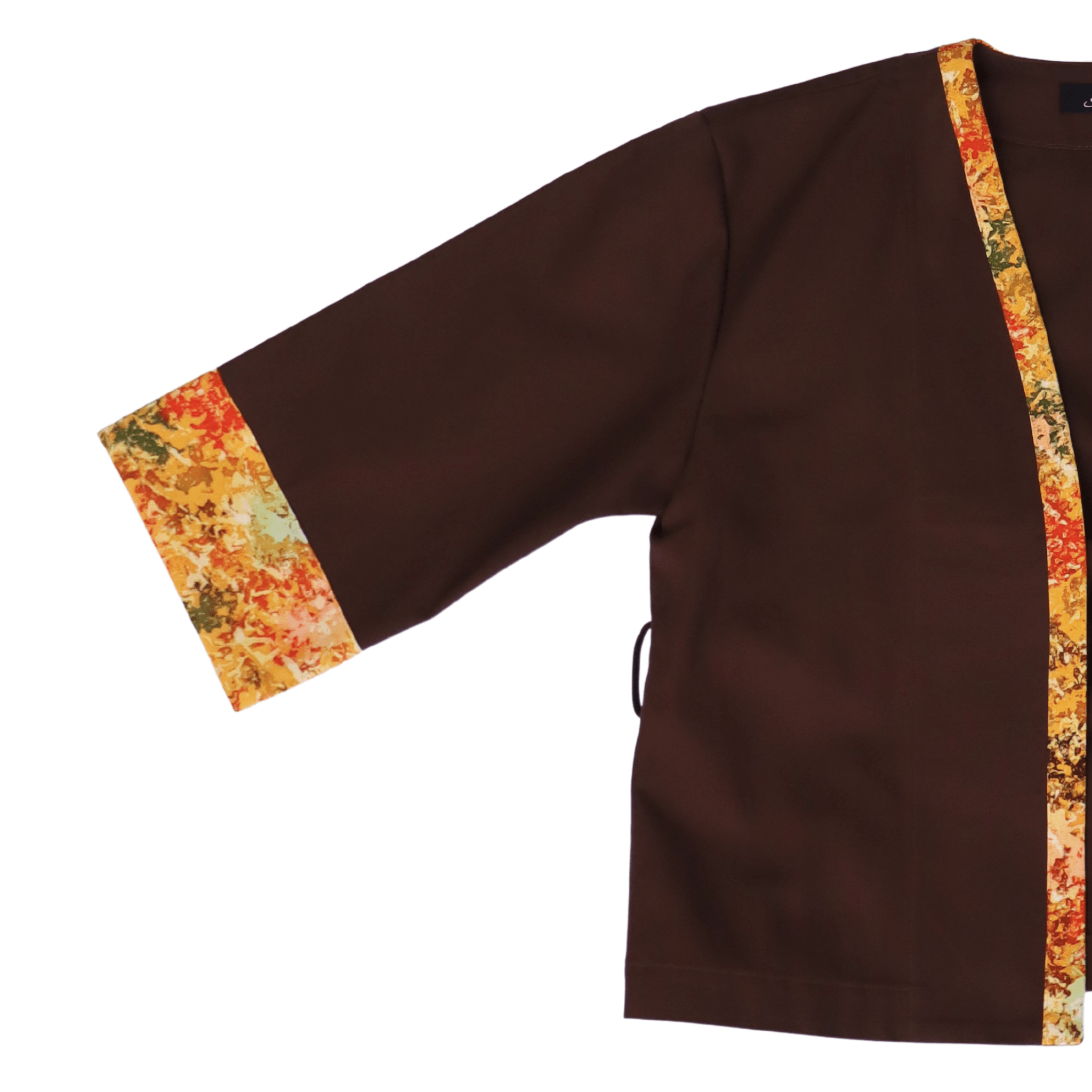 Brown and Orange Japanese Kimono Jacket 