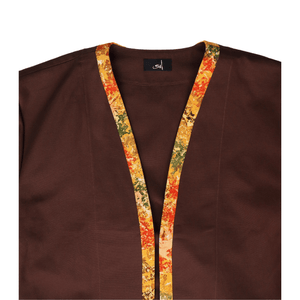 Brown and Orange Japanese Kimono Jacket