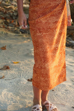 Load image into Gallery viewer, Orange landscape-Kimono wrap skirt

