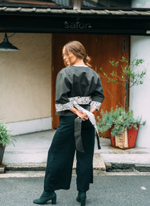 Black Flower-Kimono Jacket