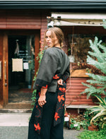 Load image into Gallery viewer, Black and Red-Kimono Jacket
