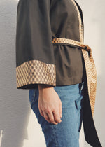 Load image into Gallery viewer, Gold Brown Kimono Jacket
