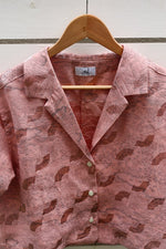画像をギャラリービューアに読み込む, Baby Pink-Crop Kimono Hawaiian Shirt

