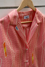 Load image into Gallery viewer, Pastel Pink-Crop Kimono Hawaiian Shirt
