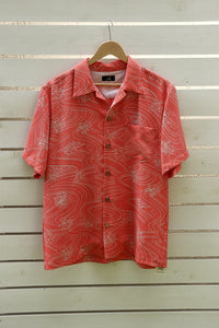 Coral Pink-Kimono Hawaiian Shirt