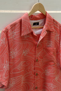 Coral Pink-Kimono Hawaiian Shirt