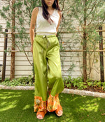 Load image into Gallery viewer, Orange Mix Paint Satin Pants
