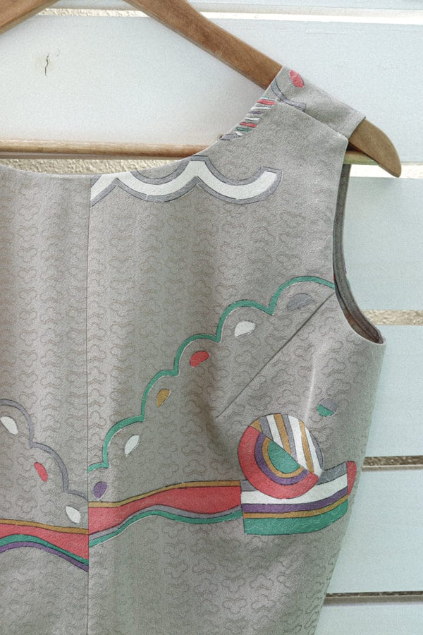 Gray Kimono Open Back Tank