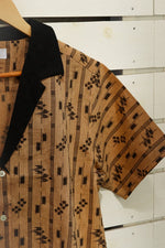 画像をギャラリービューアに読み込む, Beige Ryukyu Kasuri-Crop Kimono Shirt
