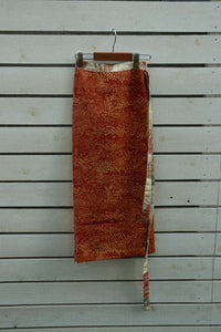 Orange landscape-Kimono wrap skirt