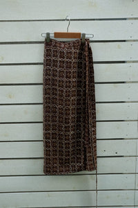 Chocolate  Brown-Kimono wrap skirt