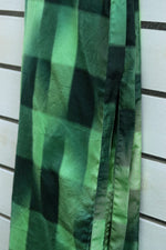 Load image into Gallery viewer, Green Plaid-Kimono wrap skirt
