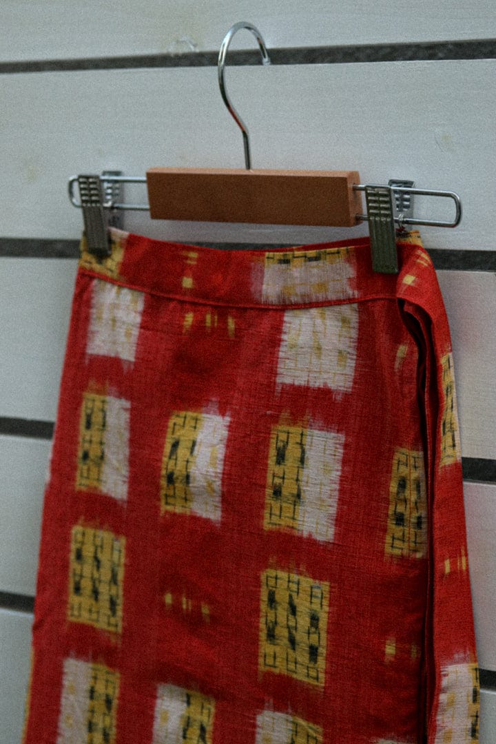 Red Square-Kimono wrap skirt