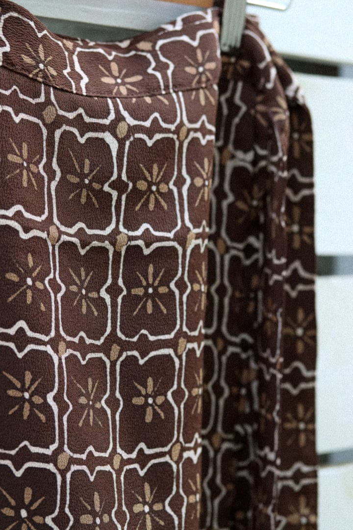 Chocolate  Brown-Kimono wrap skirt