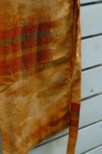 Yellow plaid-Kimono wrap skirt