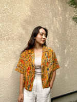 画像をギャラリービューアに読み込む, Yellow-Crop Kimono Hawaiian Shirt
