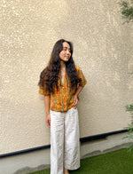Load image into Gallery viewer, Yellow-Crop Kimono Hawaiian Shirt
