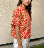 Load image into Gallery viewer, Red Flower-Crop Kimono Hawaiian Shirt
