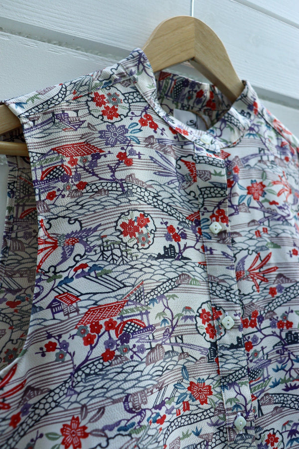 White Flower- Kimono Tank