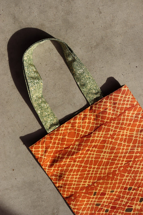 Kimono Tote  Bag Green and Yellow  