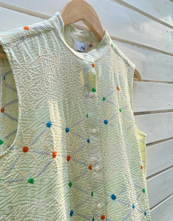 Baby Blue Shibori- Kimono Tank