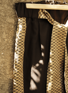 Gold Brown-Kimono Pants